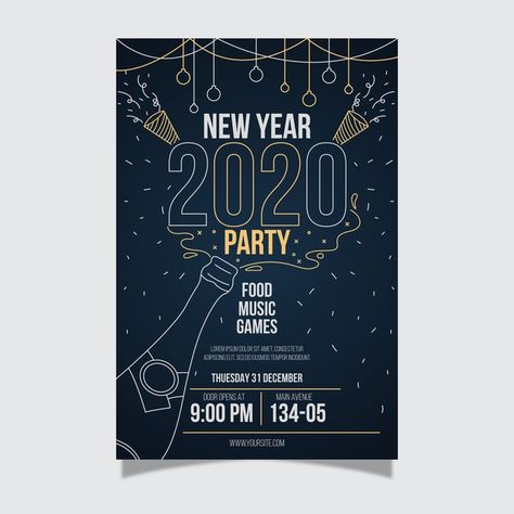 Happy new year poster template Free Vect... | Free Vector #Freepik #freevector #freeposter #freenew-year #freeparty #freetemplate New Year Posters, Happy New Year Poster, New Year Poster, Poster Template Free, Year Poster, Party Template, New Years Poster, Free Poster, Holiday Theme