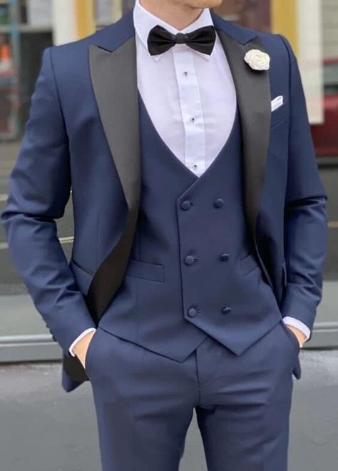 Prom Suits For Men Unique Blue, Wedding Tux Blue, Blue Tuxedo Prom, Groomsmen Blue Suit, Blue Suit Summer Wedding, Prom Suits For Men Unique, Navy Blue Groom Suit, Navy Blue 3 Piece Suit, Blue 3 Piece Suit