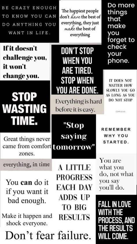 Collage Wallpaper, Collage, Quotes, White, Black