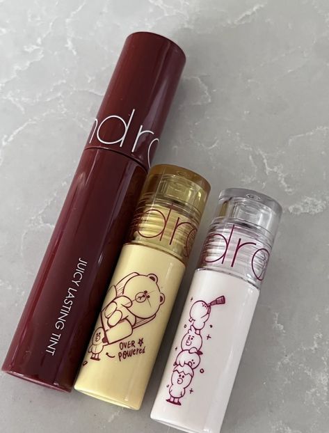 Romand Lip Tint Dark Coconut, Aesthetic Lip Products, Asthetic Accesories, Juicy Lip Gloss, Romand Juicy Lasting Tint, Make Up Cosmetics, Makeup Accesories, Makeup Package, Ethereal Makeup