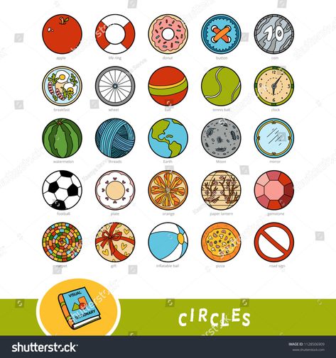 Things That Are Circles Shape, Circle Shaped Objects, Circle Objects, Lily Drawings, Circular Objects, Doodles Watercolor, Round Objects, Vacuum Cleaner Robot, Bunting Template