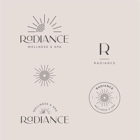 Combination Mark Logo, Beauty Branding Design, Spa Logo Design, Spa Logo, Beautiful Logos Design, Sun Logo, Unique Logo Design, Health Business, Beautiful Logos