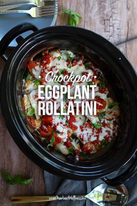 Crockpot Eggplant, Freezer Crockpot Recipes, Slow Cooker Eggplant, The Family Freezer, Family Freezer, Eggplant Rollatini, Spinach And Ricotta, Best Slow Cooker Recipes, Cheap Clean Eating