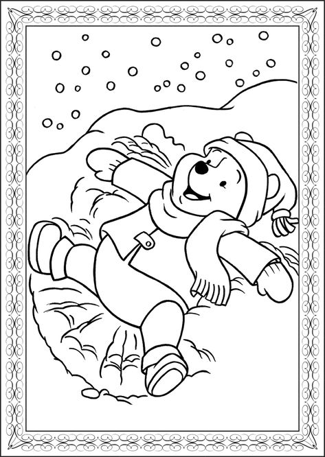 Winnie The Pooh Christmas Coloring Pages, Coloring Pages Winnie The Pooh, Winnie The Pooh Coloring Pages, Nursery Daycare, Christmas Colouring Pages, Passive Programs, Xmas Drawing, Pooh Christmas, Christmas Colouring