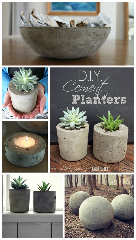 Diy Cement Planters, Cement Projects, Diy Cement, Garden Globes, Cement Garden, Diy Concrete Planters, Garden Balls, نباتات منزلية, Cement Diy