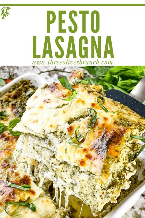 Pesto And Sausage Lasagna, Italian Lasagna Recipe, Lasagna With Bechamel Sauce, Pesto Lasagna, Chicken Lasagna Recipe, Lasagna Recipe With Ricotta, Italian Lasagna, Pesto Spinach, Basil Pesto Sauce