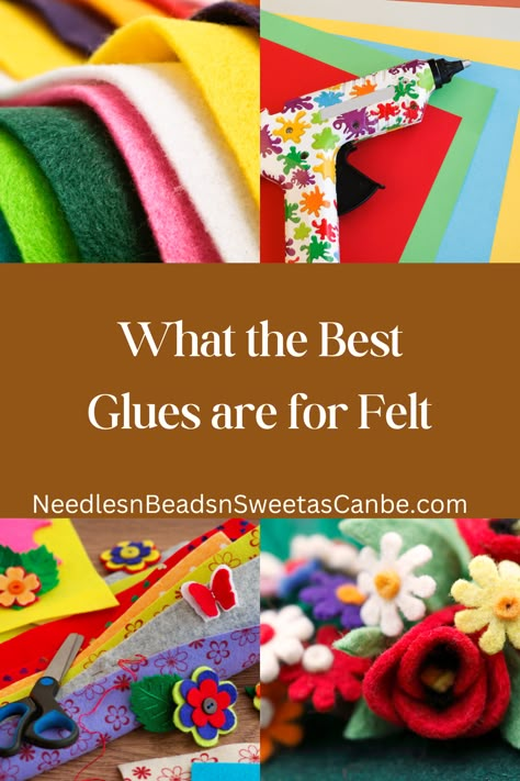 Hey y'all, here are my 4 top best glues for felt. The top glues for felt crafts. Easy Felt Patterns, Stiff Felt Projects, Felt Sheet Crafts Ideas, Felt Bookmarks Diy, Cricut Felt Projects, Felt Crafts To Sell, Felt Aesthetic, Cricut Felt, Felt Templates