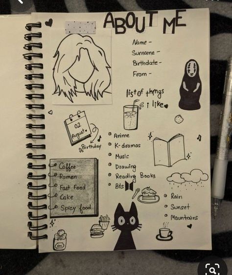 School Book Ideas Aesthetic, Aesthetic Doodles With Quotes, Things Write In Diary, Aesthetic Dairy Idea, Cute Dairy Writing Ideas Aesthetic, Sketches For Diary, What To Write In Dairy, Dairy Drawing Ideas Aesthetic, Diary Ideas Aesthetic Doodle