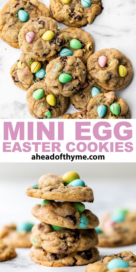 Easter Cookies Mini Eggs, Mini Egg Chocolate Chip Cookies, Chocolate Egg Cookies, Mini Eggs Cookies Recipe, Easter Mini Egg Cookies, Best Mini Egg Cookies, Eggies Cookies Easter Eggs, Homemade Easter Cookies, Mini Egg Cookies Chewy