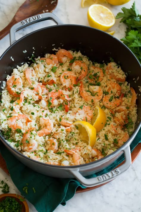 Shrimp and Rice Recipe {One Pot} - Cooking Classy Shrimp With Jasmine Rice, One Pot Shrimp And Rice, Shrimp And Jasmine Rice Recipes, Rice Shrimp Recipe, Spinal Exercises, Shrimp Rice Recipe, Shrimp With Rice, Ground Beef Quinoa, Buttery Shrimp