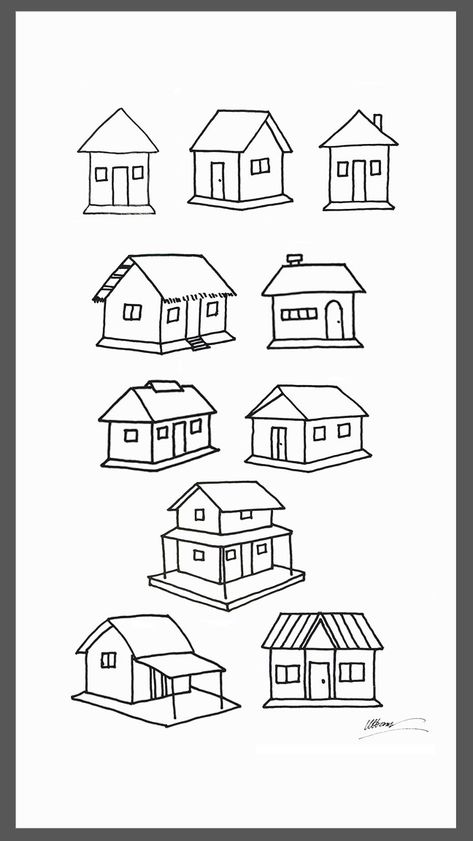 Different House drawing,
Different hut drawing,
10 houses draw easy
Easy hut/house drawing
Step by step house/hut drawing
Simple 10 huts draw
Simple and easy hut drawing
10 houses drawing tutorials
Ukroy art tutorials
10 type of house drawing
Village house drawing
Easy village hut drawing
Different type of house drawing
10 different type huts drawing
How to draw different house
Very easy house drawing
Very simple and easy hut drawing
Easy hut drawing tutorial Hut House Drawing, How To Draw Houses, Home Drawing Simple, House Drawing Step By Step, Simple House Sketch, Hut Drawing, Type Of Houses, Easy House Drawing, Rama Art