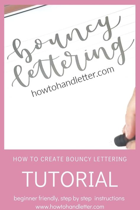 Bounce Lettering Worksheet, Bounce Lettering Alphabet, Bounce Calligraphy, Bouncy Lettering, Bounce Lettering, Modern Caligraphy, Brush Lettering Tutorial, Stylish Writing, Writing Techniques