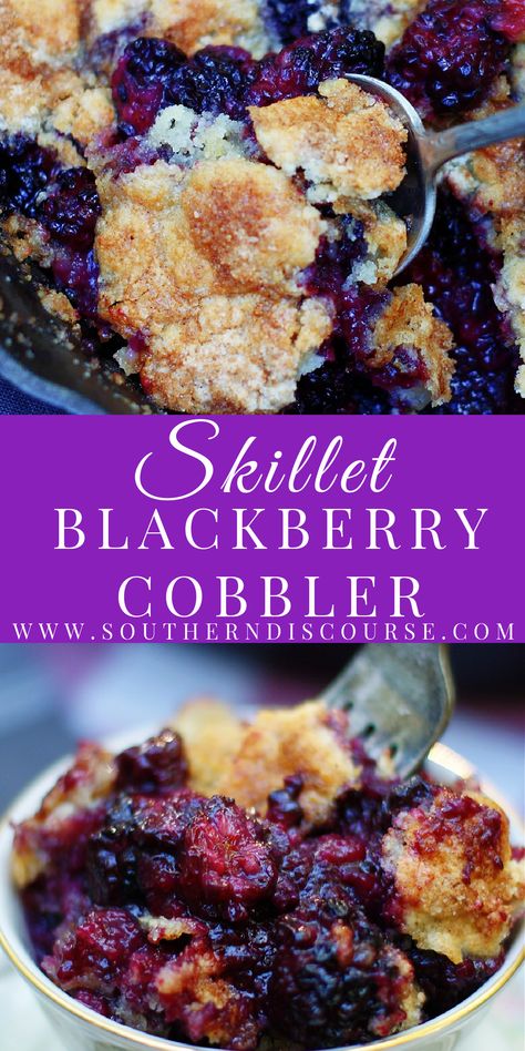 Easy Skillet Blackberry Cobbler, Cast Iron Skillet Blackberry Cobbler, Black Berries Cobbler Easy, Blackberry Lemon Cobbler, Cast Iron Skillet Cobbler Recipes, Blackberry Cobbler For Two, Iron Skillet Blackberry Cobbler, Cast Iron Cobbler Recipe, Cast Iron Blackberry Cobbler