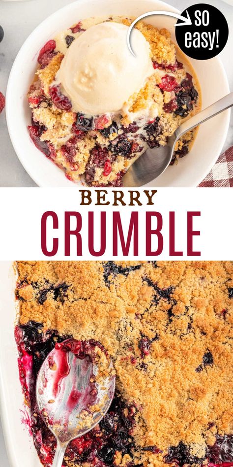 Saskatoon Berry Crumble, Saskatoon Crumble Recipe, English Crumble Recipe, Mixed Berry Crumble Pie, Berry Crisp Recipe Crumble Topping, Mulberry Crumble Recipe, Mixed Berry Tart, Frozen Berry Crumble, Berry Pie With Crumb Topping