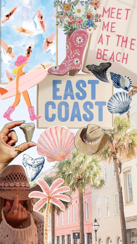 Coastal Cowgirl, Charleston Pink Coconut Girl, Pink Summer Aesthetic, Cute Phone Wallpapers, Beachy Wallpapers, Coastal Cowgirl Aesthetic, Aesthetic Wall Collage, Beach Wall Collage, Cute Summer Wallpapers, Wall Collage Kit