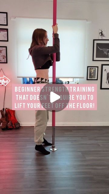 Practical Pole | Learn to Pole at Home on Instagram: "@lux_atl hit me up asking for some strength training that is suitable for students who can't hold themselves yet and I know you will all love this too 🙌. This is what I do with my beginners, providing progressions for those who need them. There are a lot of other variations on these exercises but these cover a little of everything that's useful for beginners to work on ☺️  You, or your students, may not look identical to this in your exercises but if you can feel it working that's all that matters 💪  #pdbeginners #polebeginners #beginnerspole #polestrengthtraining #pdstrengthtraining #poletutorial" Pole For Beginners, Pole Conditioning Exercises, Pole At Home, Pole Conditioning, Gym At Home Ideas, Pole Workout, Pole Fitness Beginner, Beginner Pole, Vegas Night