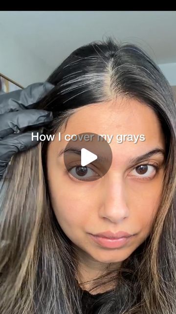 Arshia Moorjani on Instagram: "Covering up my grays using @madisonreed’s Root Perfection Root Touch-up Kit from @walmart. I used shade 4N Darkest Brown and it worked like magic to cover all my grays in 10 minutes!!!! The kit is also free from harsh chemicals and available in 5 shades! So so impressed!!! @walmartfashion #madisonreedpartner #ad" Blending In Grey Hair Dark Brown, How To Cover Up Grey Hair, Covering Gray Hair Brunettes Dark Brown, Dark Brown Hair With Grey Face Frame, Dark Hair To Cover Grey, Best Hair Color For Graying Brunette, Dark Brown Hair Covering Grey, Camouflage Grey Hair Roots, How To Cover White Hair With Highlights