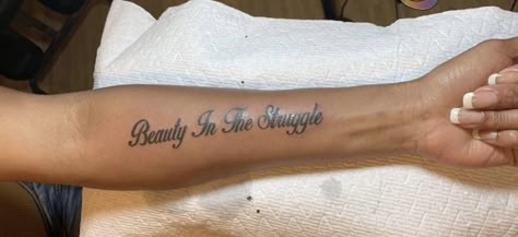 Beauty In The Struggle Tattoo J Cole, There’s Beauty In The Struggle Tattoo, 4 Your Eyes Only J Cole Tattoo, Beauty In The Struggle Tattoo, Rod Wave Tattoo Ideas, Struggle Tattoo, Body Journal, Prom Nail Ideas, J Cole Tattoo