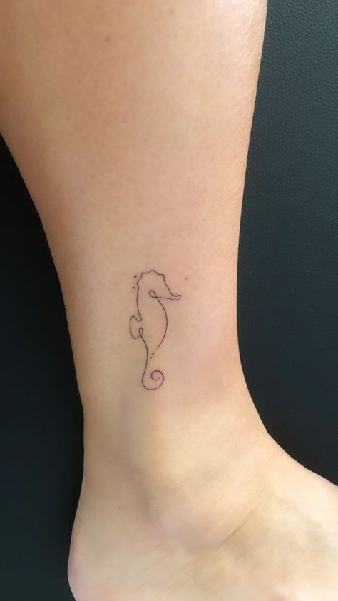 Matching Seahorse Tattoos, Mini Seahorse Tattoo, Simple Seahorse Tattoo, Seahorse Tattoo Tiny, Seahorse Tattoos For Women, Small Seahorse Tattoo, Ocean Minimalist Tattoo, Tattoo Seahorse, Seahorse Tattoos