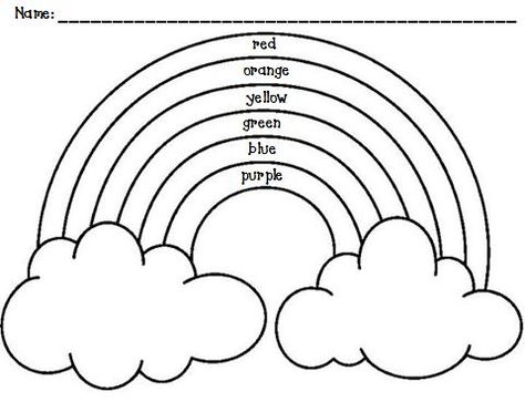 Colors and Kindergarten: Color Week Rainbow Template Printable Kids, Rainbow For Coloring, Rainbow Coloring Sheet, Rainbow Drawing, Kindergarten Colors, St Patricks Day Crafts For Kids, Rainbow Pictures, Preschool Coloring Pages, Rainbow Paper