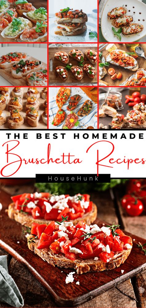 Bruschetta With Capers, Sundried Tomato Bruschetta, What To Serve With Bruschetta, Different Bruschetta Ideas, Bruschetta Appetizer Party Ideas, Bruschetta Appetizers Appetizer Ideas, Bruchetta Ideas, Different Types Of Bruschetta, Bruchetta Board Recipe