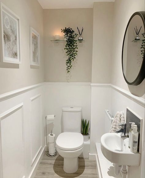 Small Downstairs Toilet, Toilette Design, Toilet Room Decor, Small Toilet Room, Bilik Air, Downstairs Toilet, Small Bathroom Makeover, Small Toilet, Toilet Room