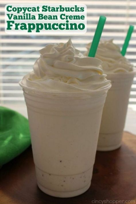 Starbucks Vanilla Bean, Starbucks Vanilla Bean Frappuccino, Vanilla Bean Frappuccino, Starbucks Vanilla, Frappuccino Recipe, Copycat Starbucks, Copycat Starbucks Recipes, Starbucks Drinks Recipes, Starbucks Copycat