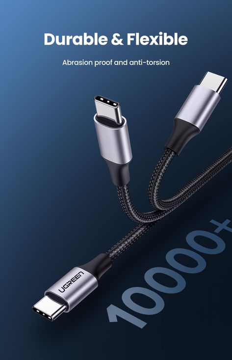 Ugreen USB C to USB Type C for Samsung S20 PD 100W 60W Cable Macbook Air 2020, Phone Cords, Hdmi Splitter, Google Pixel 2, Samsung S9, Phone Cables, Samsung S20, Macbook Pro 15, Tech Trends