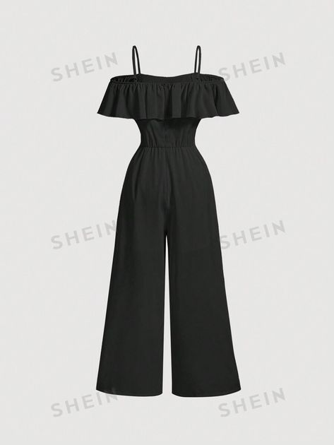 SHEIN USA Jampsoute Outfits, Jamsuits Long, Flared Jumpsuit Outfit, Shein Stuff, Shein Jumpsuit, Trendy Jumpsuit, Flare Jumpsuit, Jumpsuit Outfit, Shein Dress