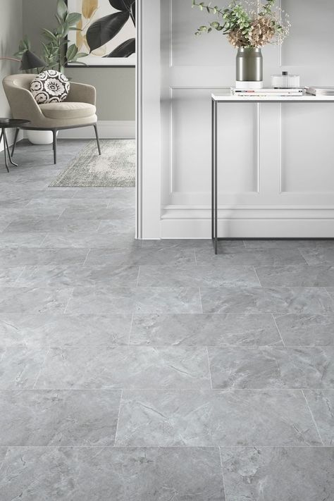 Contemporary and sophisticated, Bowfell Stone Grey is a timeless classic. Extend the design seamlessly throughout the home for a flawless look that's also warm underfoot. Stone Effect Vinyl Flooring, Atlas Concorde Boost Stone, Composite Flooring, Grey Vinyl Flooring, Click Flooring, Rustic Cottage, Vinyl Tiles, Sound Insulation, Luxury Vinyl Tile