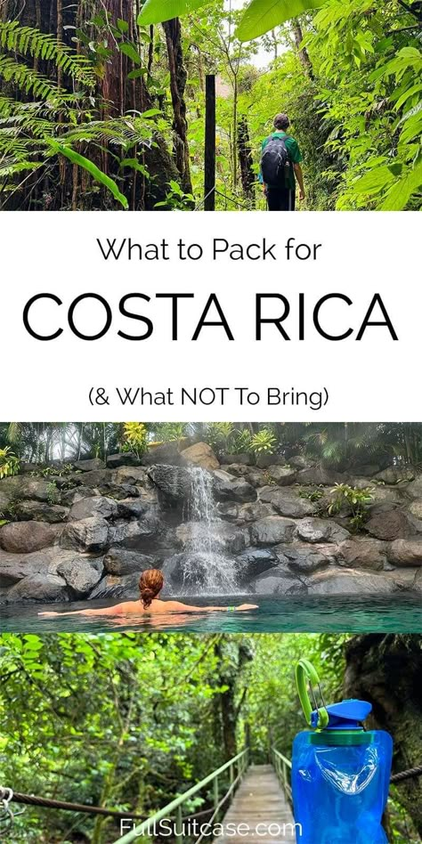 Costa Rica Packing List (& What Not to Bring) Costa Rica Wallpaper, Rio Celeste Costa Rica, Costa Rica Packing List, Costa Rica Packing, Pack For Costa Rica, Fortuna Costa Rica, Costa Rica Travel Guide, Things To Pack, Visit Costa Rica