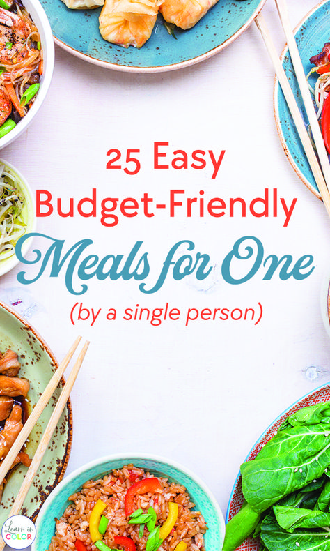 Meal planning for one? Learn in color has 25 budget friendly meals for one person. It makes shopping and cooking for one so much easier. #cooking #mealplanning #dinner #budgetfriendlydinners Budget Friendly Meals, Single Serve Meals, One Person Meals, Easy Meals For One, Recipe For 1, Dinner For One, Healthy Meals For One, Easy Budget, Mug Recipes