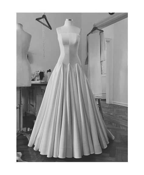 The White Files | I’ve never been one for pleats, but the structured perfection of the gowns by @carlosbacchi is making me seriously reconsider 😍🤍 Would… | Instagram Hollywood Glam Dress, Unusual Clothes, Satin Wedding Dresses, Custom Wedding Gown, Wedding Dresses A Line, Fashion Silhouette, Fashion Design Patterns, Gown Inspiration, Elegant Dresses Classy