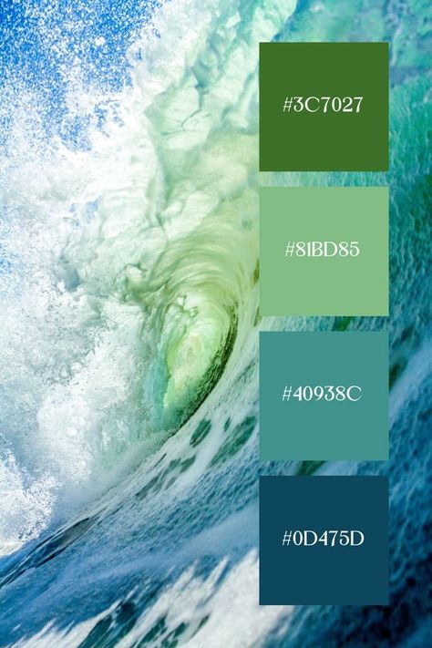 Colors Green Palette, Blue Green Painting Ideas, Turquoise Palette Colour Schemes, Ocean Color Scheme, Fresh Colour Palette, Green Tones Palette, Color Pallete Green, Sea Green Color Palette, Color Combination With Blue