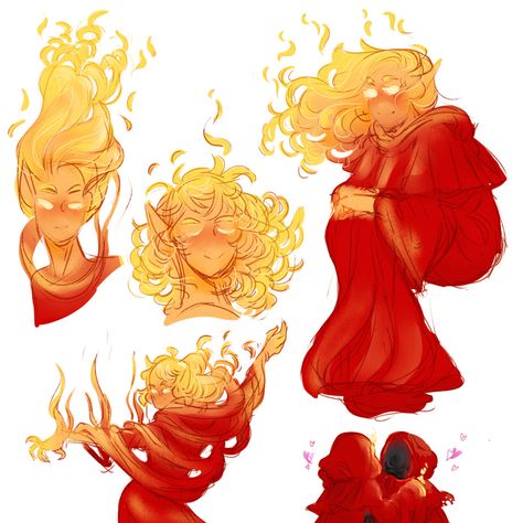 Elemental Oc, Fire Character Design, Fire Oc, Elven Woman, Taz Balance, Fire Demon, Fire Hair, Adventure Zone, The Adventure Zone