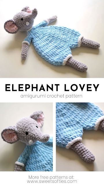 Crochet Elephant Lovey Free Pattern Easy, Crochet Ragdoll Lovey Free Pattern, Crochet Ragdoll Free Pattern, Elephant Lovey Crochet, Crochet Jungle Animals, Lovey Sewing Pattern, Lovey Free Pattern, Crochet Lovey Free Pattern, Lovey Crochet Pattern