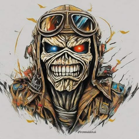 Iron Maiden Artwork, Maiden Tattoo, Iron Maiden Mascot, Iron Maiden Tattoo, Iron Maiden Art, Iron Maiden Posters, Series Illustration, Eddie Iron Maiden, Eddie The Head