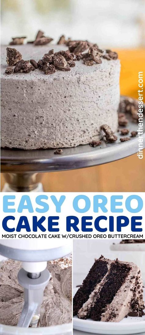 Oreo Cake With Buttercream Frosting, Two Layer Oreo Cake, Oreo Caramel Cake, Oreo Buttercream Cake, Oreo Cookie Birthday Cake, Oreo Cake Box Recipe, Oreo Birthday Cake Recipe, Birthday Cake Recipes Easy Homemade, Simple Oreo Cake