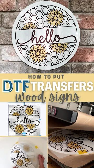 How to Put DTF Transfers on Painted Wood Signs Dtf Project Ideas, Sublimating On Wood, How To Sublimate On Wood, Silhouette School Blog, Wood Transfer, Sublimation Ideas Projects Inspiration, Silhouette School, White Toner, Signs Diy