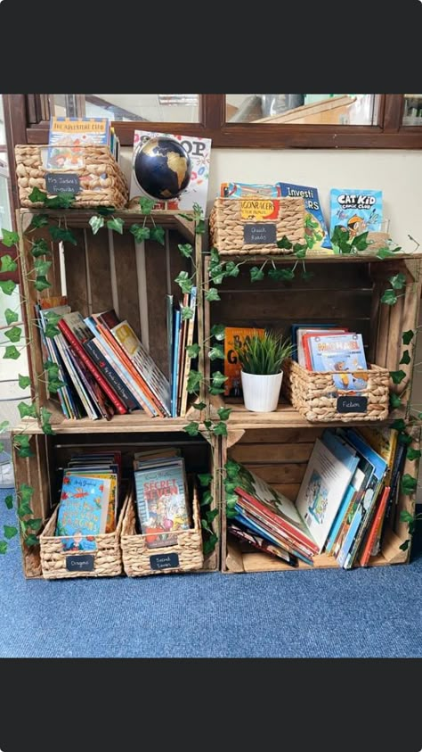 Year 2 Reading Corner, Small Reading Area Classroom, Year 3 Reading Corner, Reading Corner Year 1, Diy Book Corner, Class Set Up, Ks2 Reading Area, Oshc Room Set Up, Book Area Eyfs