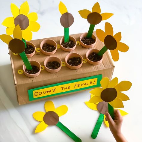 Here is a fun way to practice counting numbers for kids! This spring-themed activity is all about flower petals! Plus, get our free printable! Teaching Colors To Toddlers, Counting Activities Preschool, Counting For Kids, Pre Writing Activities, Counting Numbers, Dinosaur Activities, Spring Preschool, Teaching Colors, Numbers For Kids