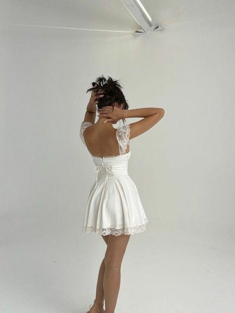 White Dresses Aesthetic, Short Dresses Aesthetic, White Dress Outfit Aesthetic, White Short Dress Outfit, Mini Dresses Aesthetic, Short Dress Aesthetic, White Dress Aesthetic, Mini Dress Aesthetic, Lace Corset Dress