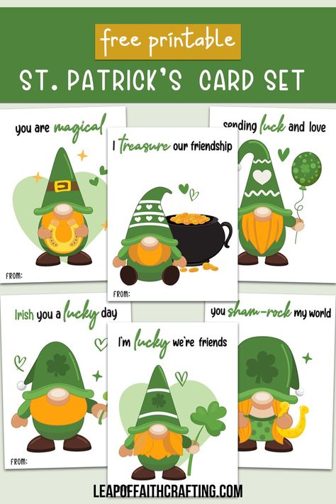 free printable st patricks day cards Leprechaun Printable Free, St Patrick's Day Cards, Chocolate Gold Coins, Leprechaun Craft, St Patricks Day Cards, Cute Gnomes, Foldable Card, Leprechaun Hats, Green Balloon