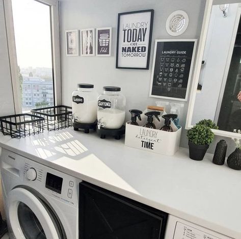 Apartment Decorating Laundry Room, Decorate Laundry Room Ideas, Laundry Supplies Organization, Amazon Laundry Room Must Haves, Laundry Area Organization, Laundry Storage Ideas Organizing, Gray Laundry Room Ideas, Laundry Organization Ideas, Guest Supplies