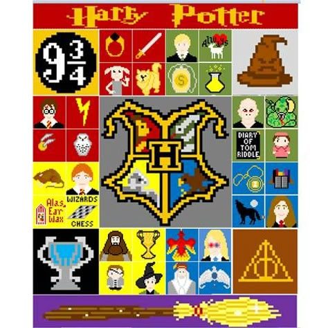 The Homemade Way: Harry Potter Graph Afghan, aka Graphgan Harry Potter C2c Graph, Harry Potter Crochet Squares, Harry Potter C2c, Harry Potter Banner, Crochet Harry Potter, Harry Potter Cross Stitch Pattern, Cross Stitch Harry Potter, Harry Potter Cross Stitch, Harry Potter Blanket