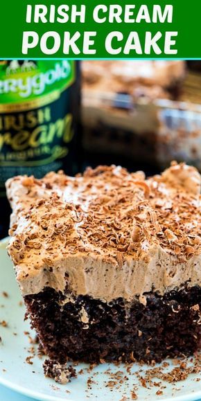 Irish Cream Poke Cake, Cream Poke Cake, Spicy Southern Kitchen, Irish Desserts, Irish Cooking, Baileys Recipes, Ribbed Tights, Coconut Dessert, Potluck Desserts