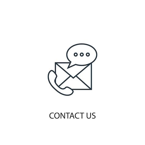 Contact us concept line icon. simple ele... | Premium Vector #Freepik #vector #email-symbol #phone-contact #email-background #email Aesthetic Contact Photos, Contact Us Illustration, About Us Icon, Contact Us Web Design, Email Background, Contact Us Icon, Contact Logo, Icon Contact, Contacts Icon