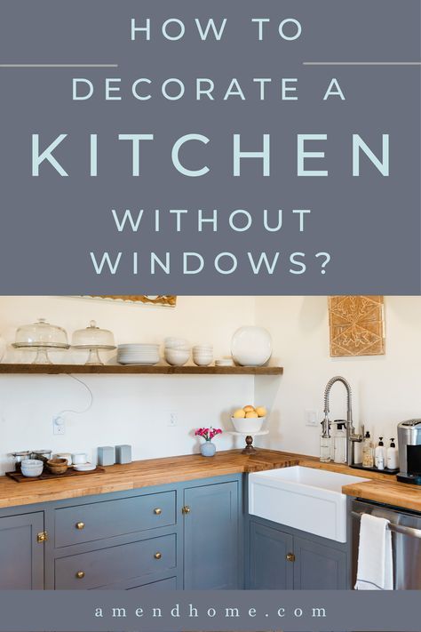 Decorating a kitchen without windows can seem like a daunting task, but with a few simple tips, you can create a bright and welcoming space. First, choose light and reflective surfaces such as white cabinets and shiny countertops to bounce light around the room. Finally, incorporate natural elements such as plants and fresh flowers to add color and texture to the room. With these tips, you can create a beautiful and functional kitchen even without windows. No Window In Kitchen, Kitchen Without Natural Light, Kitchen No Natural Light, Kitchen Without Window Over Sink, No Natural Light Kitchen, Kitchen With No Natural Light, How To Brighten Up A Dark Kitchen, Small Kitchen Without Window, Small Windowless Kitchen