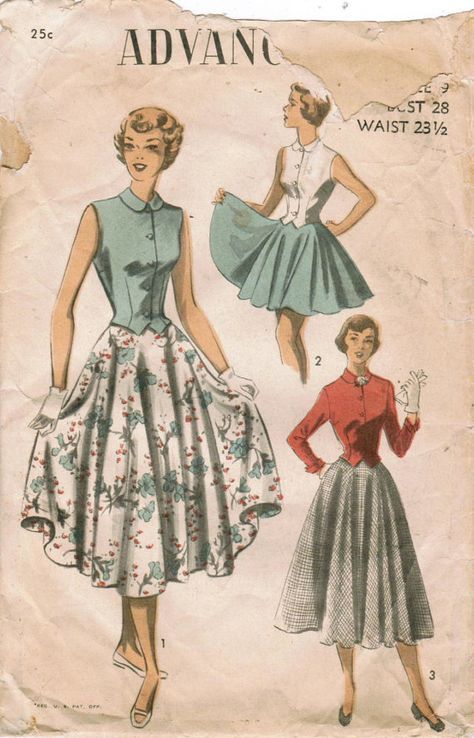 1950s Advance 5496 Vintage Sewing Pattern by midvalecottage on etsy.com. jwt