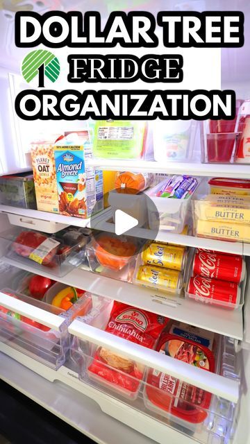 Organize A Refrigerator, Dollar Store Refrigerator Organization, Refrigerator Organizer Ideas, Fridge Organization Without Containers, Best Refrigerator Organization, Fridge Organization Dollar Tree, Diy Refrigerator Organization, Cheap Fridge Organization, Fridge Storage Ideas Space Saving